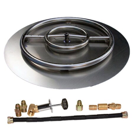 Tretco 24 in. Stainless Steel Pan Ring Pro-Kit Liquid Propane FPK-OBRSS-BK3P-24LP